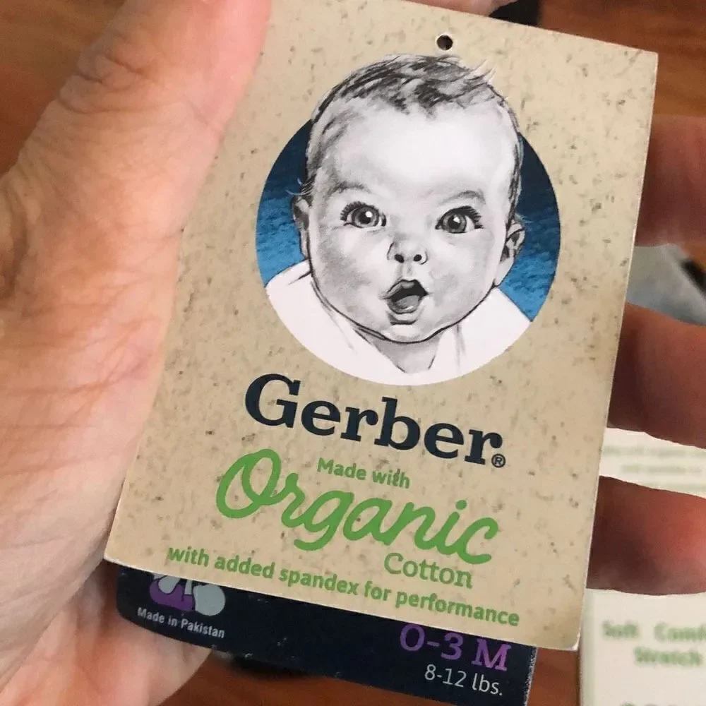 NWT Gerber organic cotton 6 pair boys socks 0 to 3 months blue gray black